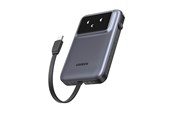 Nødlader - UGREEN Uno 10000mah Power Bank With Built-In Cable Nødlader - Svart - 10000 mAh - 35603B-UG