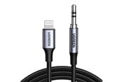 Lydkabel - UGREEN Lightning To 3.5mm Aux Cable Aluminum Shell With Braided 1m (Black) - 70509-UG