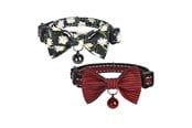 Katt - Dogness cat collar set 2 pcs. (multicolor/red waterproof) - COLLAR DAISY