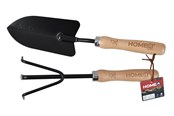 Hageredskaper - Home>it set with plant trowel & plant cultivator with wooden handle - 5708614920787