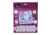 Leketøy - Craft Buddy Unicorn Garland, 18x18cm Crystal Art Card - 103800