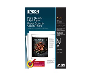 Papir, Fotopapir & Etiketter - Epson PAPIR A4 Photo Quality inkJet. - C13S041061