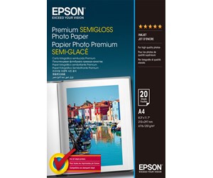 Papir, Fotopapir & Etiketter - Epson Premium Semigloss Photo Paper (20 Sheets) - C13S041332