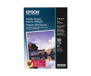 Papir, Fotopapir & Etiketter - Epson paper matt heavyweight A3 50 sheets 167gm2 - C13S041261