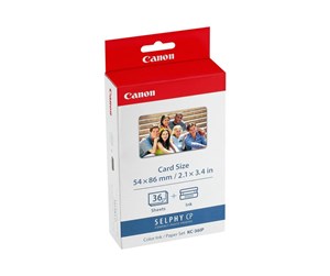 Papir, Fotopapir & Etiketter - Canon KC-36IP Color Ink Creditcard Size Set for Selphy - 7739A001