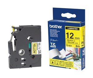 Papir, Fotopapir & Etiketter - Brother Tape brother 12 mm black/yellow - TZ631