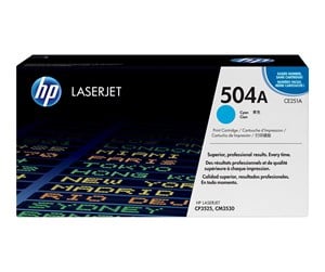 Printertilbehør blekk/toner - HP 504A / CE251A Cyan Toner - Laser toner Blå - CE251A