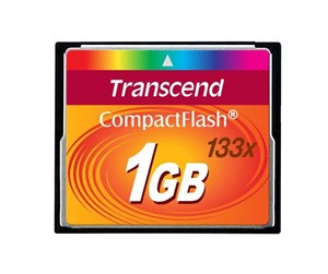 Minnekort - Transcend Compact Flash 133x - 50MB/s - 1GB - TS1GCF133