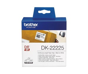 Papir, Fotopapir & Etiketter - Brother DK22225 - Paper - Black On White - Roll (3.8 cm x 30.5 m) - DK22225