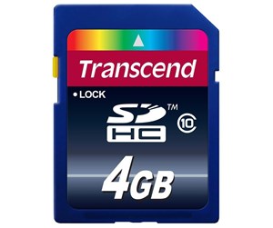 Minnekort - Transcend SDHC Memory Card - 4 GB - TS4GSDHC10