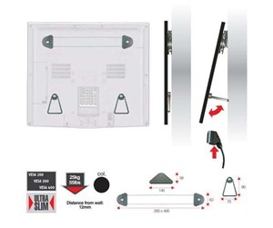 Veggmontering, AV-braketter & AV-møbler - ConnecTech CTB0107 EasyFix 30 kg 55" - CTB0107