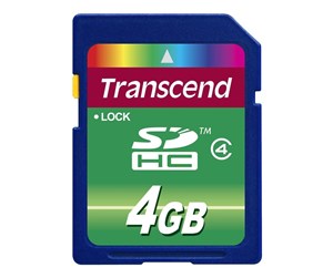 Minnekort - Transcend SDHC Std Class 4 - 4GB - TS4GSDHC4