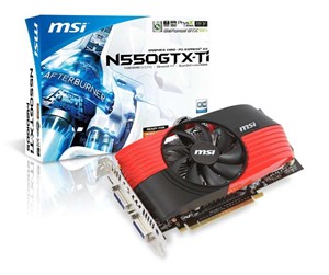 Grafikkort - MSI GeForce GTX 550 Ti - 1GB GDDR5 RAM - Grafikkort - N550GTX-Ti-M2D1GD5/OC