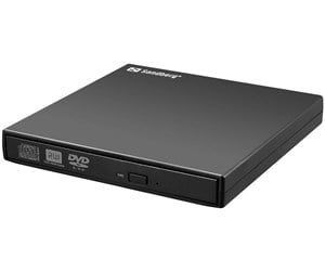 Optisk driver (DVD/BR/Floppy) - Sandberg USB Mini DVD Burner - DVD-RW drev - DVD-RW (Brenner) - USB 2.0 - Svart - 133-66