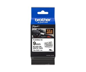 Papir, Fotopapir & Etiketter - Brother 9 mm black/white tape-flexible - TZEFX221