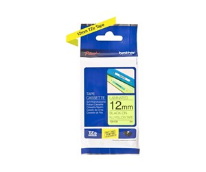 Papir, Fotopapir & Etiketter - Brother TZEC31 / TZe-C31 Black on fluorescent Yellow Ribbon (12mm x 5m) - TZeC31