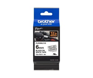 Papir, Fotopapir & Etiketter - Brother TZEFX211 - Black On White - Roll (0.6 cm x 8 m) - TZEFX211