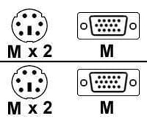 KVM-kabel - Adder kabel til tastatur / video / mus (KVM) - VKVM-1M