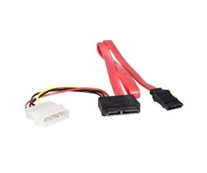 Sata - StarTech.com Slimline SATA Female to SATA with LP4 Power Cable Adapter - Seriel ATA kabel - SLSATAF20