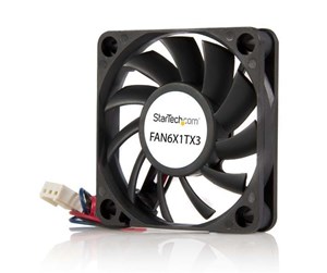 Kabinettvifte - StarTech.com 60x10mm Replacement Ball Bearing Computer Case Fan w/ TX3 Connector - Kabinettvifte - 60mm - Svart - FAN6X1TX3