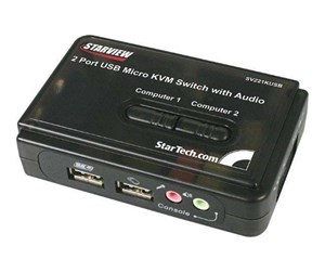 KVM-switch - StarTech.com 2 Port USB VGA KVM Switch with Audio and Cables - SV211KUSB