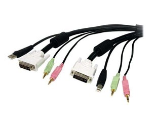 KVM-kabel - StarTech.com 4-in-1 USB DVI KVM Cable with Audio and Microphone - keyboard / video / mouse / audio extension cable - USBDVI4N1A6