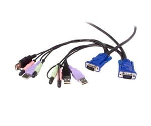 KVM-switch - StarTech.com 2 Port USB VGA Cable KVM Switch with Audio - SV215MICUSBA