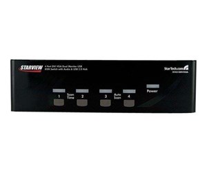 KVM-switch - StarTech.com StarView 4 Port DVI VGA Dual Monitor KVM Switch USB with Audio & USB 2.0 Hub - SV431DDVDUA