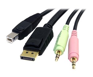 KVM-kabel - StarTech.com 4-in-1 USB DisplayPort KVM Switch Cable w/ Audio & Microphone - video / USB / lydkabel - DP4N1USB6