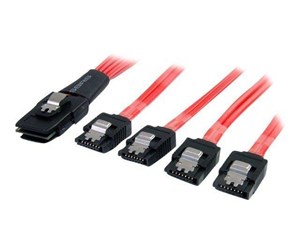 Sata - StarTech.com Serial Attached SCSI SAS Cable - SFF-8087 to 4x Latching SATA - Seriel ATA / SAS kabel - SAS8087S450