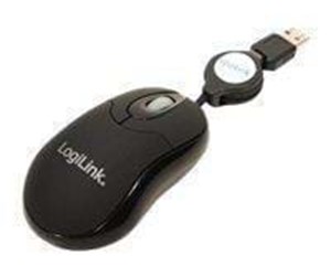 Mus - LogiLink Mouse optical USB Mini with retractable Cable - Mus - Optisk - 3 knapper - ID0016