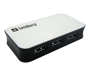 USB-hub - Sandberg USB 3.0 4 Port Hub - hub - 4 porter USB-hub - USB 3.0 - 4 porter - Hvit - 133-72