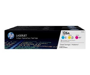 Printertilbehør blekk/toner - HP 126A / CF341A - 3-Pack Toner (Yellow Magenta Cyan) - Laser toner Blå - CF341A