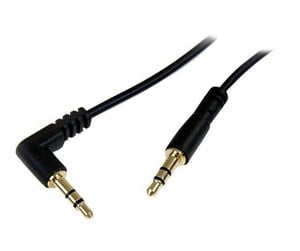 Lydkabel - StarTech.com Slim 3.5mm to Right Angle Stereo Audio Cable - ljudkabel - MU1MMSRA