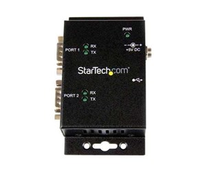 Nettverksadapter - StarTech.com 2 Port Industrial Wall Mountable USB to Serial Adapter Hub with DIN Rail Clips - ICUSB2322I