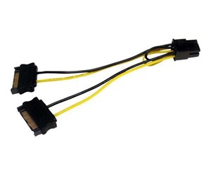 Strømkabel (intern) - StarTech.com SATA Power to 6 Pin PCI Express Video Card Power Cable Adapter - SATPCIEXADAP