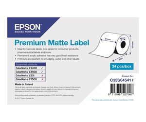 Papir, Fotopapir & Etiketter - Epson Premium Matte label continuous paper - C33S045417