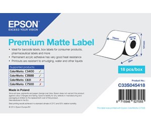 Papir, Fotopapir & Etiketter - Epson Premium - Roll (7.6 cm x 35 m) - C33S045418