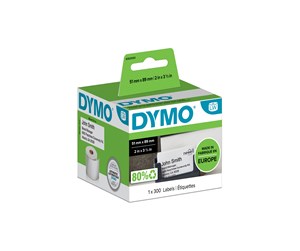 Papir, Fotopapir & Etiketter - DYMO Dymo LW avtalekort/navneskilt etiketter, ikke-klebende, 51mm x 89mm, ruller med 300 stk. - S0929100