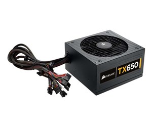 Strømforsyning (PSU) - Corsair TX650 V2 - 650W PSU Strømforsyning (PSU) - 650 Watt - 0 - Uten vifte - ATX - 80 Plus Bronze sertifisert - CP-9020038-EU