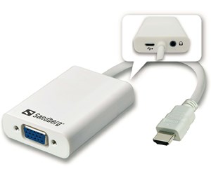 Skjermkabel - Sandberg HDMI to VGA+Audio Converter video transformer - 508-77