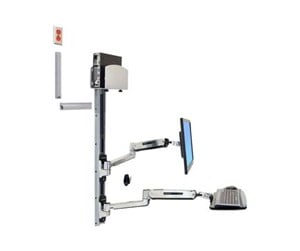 Veggmontering, AV-braketter & AV-møbler - Ergotron LX Sit-Stand Wall Mount System 42" 100 x 100 mm - 45-358-026