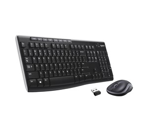 Tastatur - Logitech Wireless Combo MK270 - Tastatur & Mussett - Nordisk - Svart - 920-004535