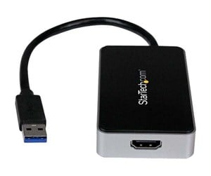 Skjermkabel - StarTech.com USB 3.0 to HDMI External Video Card Adapter with 1-Port USB Hub ekstern videoadapter - USB32HDEH