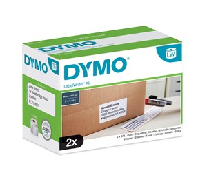 Papir, Fotopapir & Etiketter - DYMO LabelWriter 102mm x 59 mm høykapasitet stor forsendelsesetikett (hvit), 2 ruller x 575 stk - S0947420