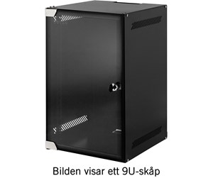 Rackskap - TOTEN 10" veggskap,  12U, 280x310, glassdør, sort - 10-3312