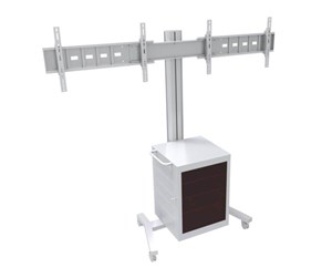 Veggmontering, AV-braketter & AV-møbler - Multibrackets M Public Display Stand 180 Dual MediaBox4 Silver 80 kg 60" 800 x 400 mm - 7350022737778