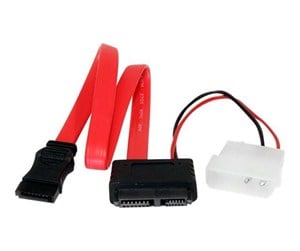 Sata - StarTech.com Slimline SATA to SATA with LP4 Power Cable Adapter - SLSATAF12