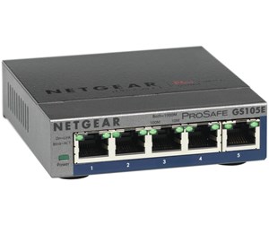 Switch/splitter - Netgear GS105Ev2 5-Port Gigabit Ethernet Plus Switch - GS105E-200PES