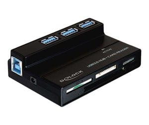 Flashminneadapter - DeLOCK USB 3.0 Card Reader All in 1 + 3 Port USB 3.0 Hub - 91721